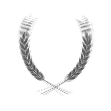Wheat sign illustration. Spike. Spica. Vector. Gray icon shaked at white background.のイラスト素材