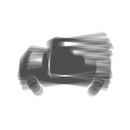 Delivery sign illustration. Vector. Gray icon shaked at white background.のイラスト素材