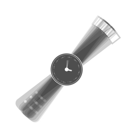 Watch sign illustration. Vector. Gray icon shaked at white background.のイラスト素材