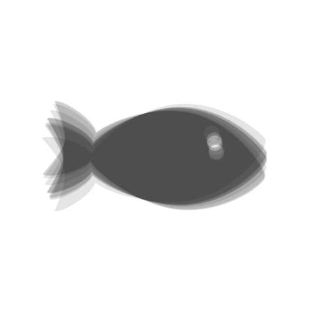 Fish sign illustration. Vector. Gray icon shaked at white background.のイラスト素材