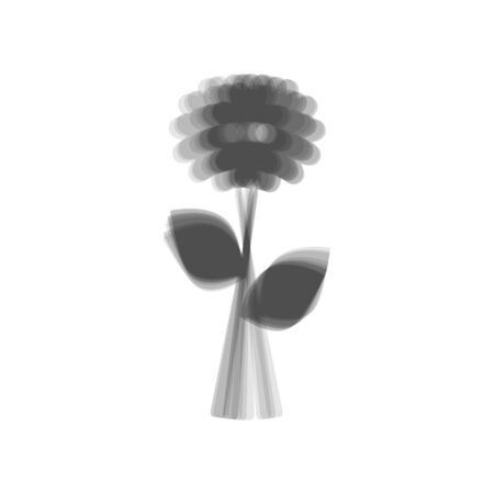 Flower sign illustration. Vector. Gray icon shaked at white background.のイラスト素材