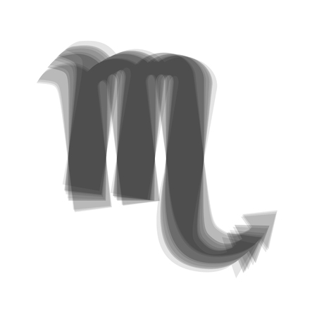Scorpio sign illustration. Vector. Gray icon shaked at white background.のイラスト素材