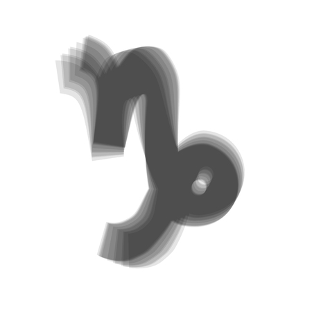 Capricorn sign illustration. Vector. Gray icon shaked at white background.のイラスト素材