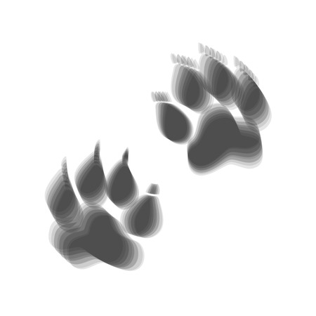 Animal Tracks sign. Vector. Gray icon shaked at white background.のイラスト素材