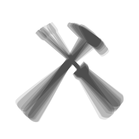 Tools sign illustration. Vector. Gray icon shaked at white background.のイラスト素材
