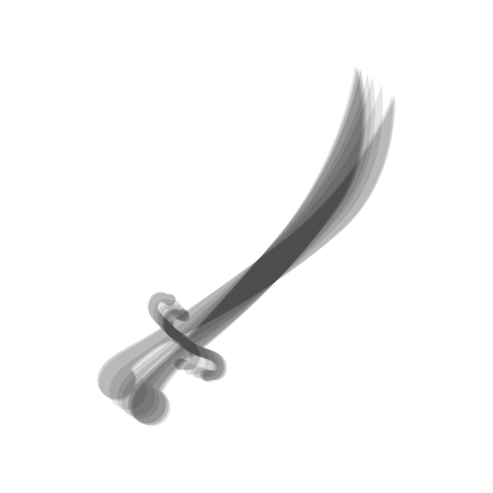 Sword sign illustration. Vector. Gray icon shaked at white background.のイラスト素材
