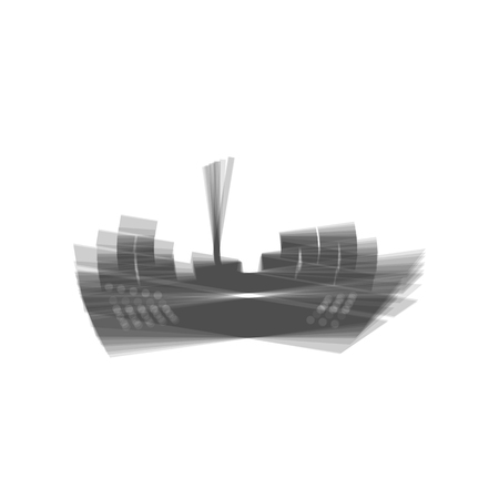 Ship sign illustration. Vector. Gray icon shaked at white background.のイラスト素材