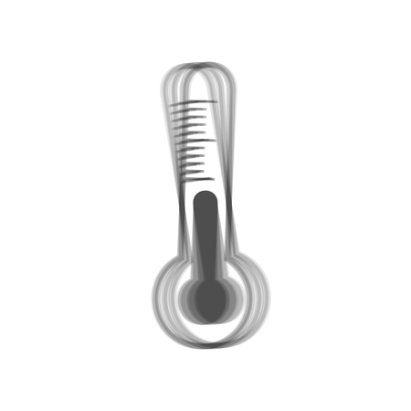 Meteo diagnostic technology thermometer sign. Vector. Gray icon shaked at white background.