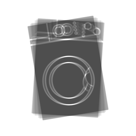 Washing machine sign. Vector. Gray icon shaked at white background.のイラスト素材