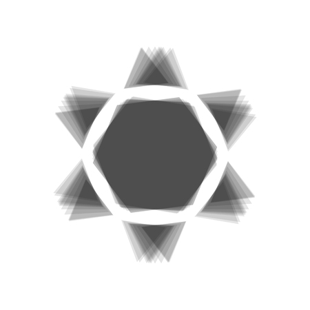 Shield Magen David Star Inverse. Symbol of Israel inverted. Vector. Gray icon shaked at white background.のイラスト素材