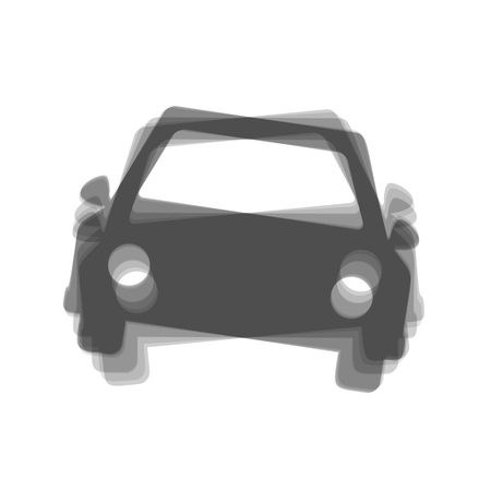 Car sign illustration. Vector. Gray icon shaked at white background.のイラスト素材