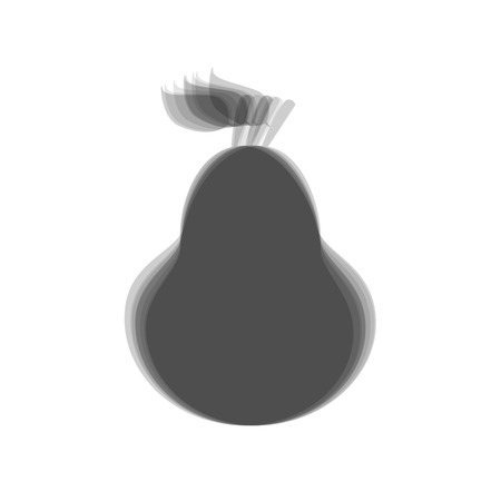 Pear sign illustration. Vector. Gray icon shaked at white background.のイラスト素材
