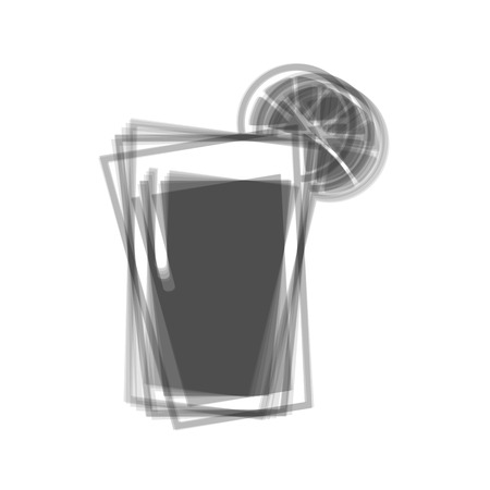 Glass of juice icons. Vector. Gray icon shaked at white background.のイラスト素材