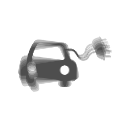 Eco electric car sign. Vector. Gray icon shaked at white background.のイラスト素材