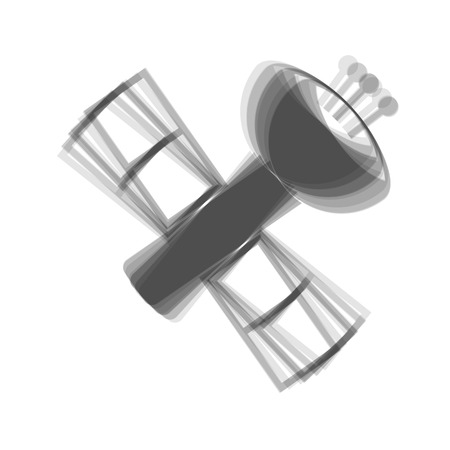 Satellite sign illustration. Vector. Gray icon shaked at white background.のイラスト素材