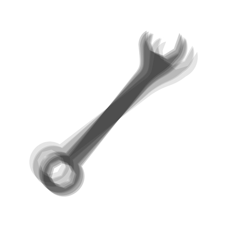 Crossed wrenches sign. Vector. Gray icon shaked at white background.のイラスト素材