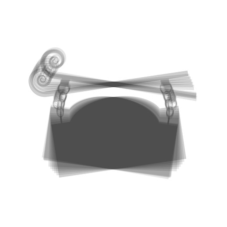 Wrought iron sign for old-fashioned design. Vector. Gray icon shaked at white background.のイラスト素材