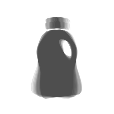 Plastic bottle for cleaning. Vector. Gray icon shaked at white background.のイラスト素材