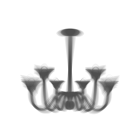 Chandelier simple sign. Vector. Gray icon shaked at white background.のイラスト素材