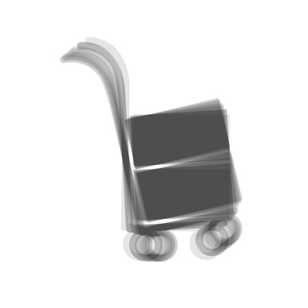Hand truck sign. Vector. Gray icon shaked at white background.のイラスト素材