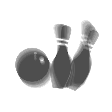 Bowling sign illustration. Vector. Gray icon shaked at white background.のイラスト素材