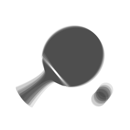 Ping pong paddle with ball. Vector. Gray icon shaked at white background.のイラスト素材