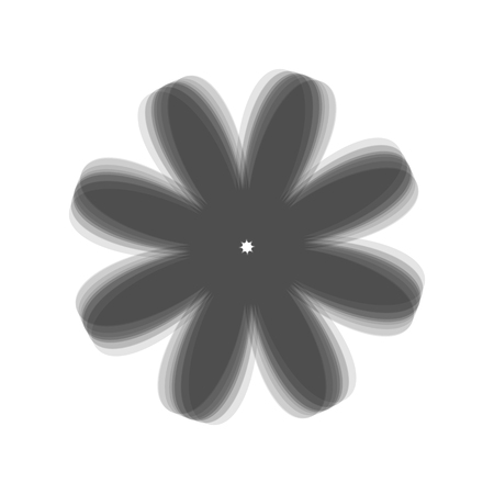 Flower sign illustration. Vector. Gray icon shaked at white background.のイラスト素材