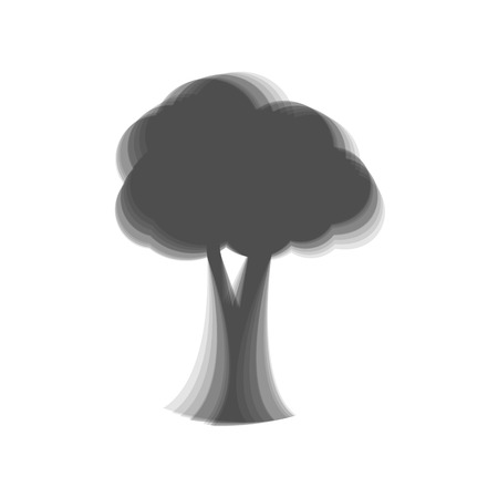 Tree sign illustration. Vector. Gray icon shaked at white background.のイラスト素材