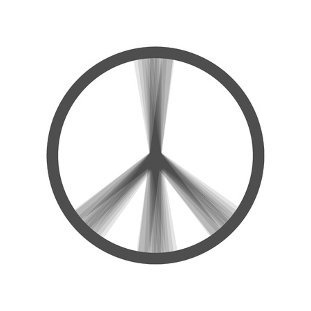 Peace sign illustration. Vector. Gray icon shaked at white background.のイラスト素材