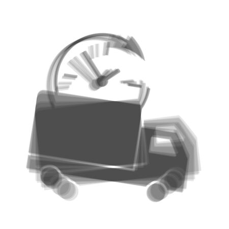 Delivery sign illustration. Vector. Gray icon shaked at white background.のイラスト素材