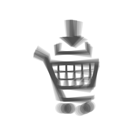 Add to Shopping cart sign. Vector. Gray icon shaked at white background.のイラスト素材