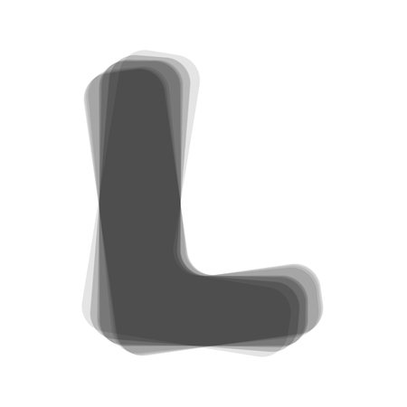 Letter L sign design template element. Vector. Gray icon shaked at white background.のイラスト素材