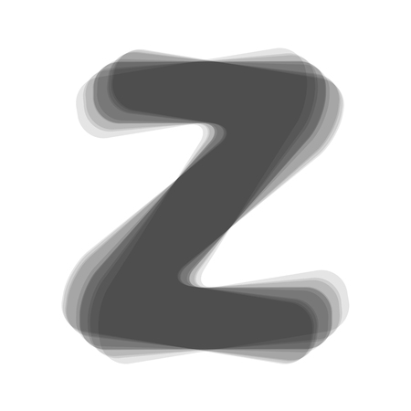 Letter Z sign design template element. Vector. Gray icon shaked at white background.のイラスト素材