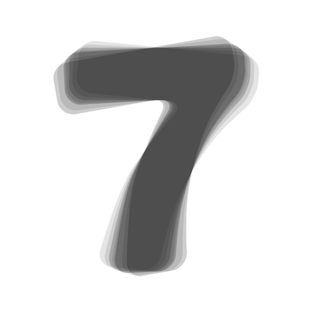 Number 7 sign design template element. Vector. Gray icon shaked at white background.のイラスト素材