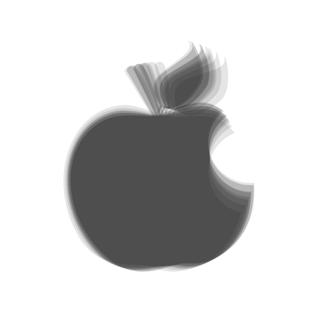 Bite apple sign. Vector. Gray icon shaked at white background.のイラスト素材