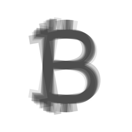 Bitcoin sign. Vector. Gray icon shaked at white background.のイラスト素材