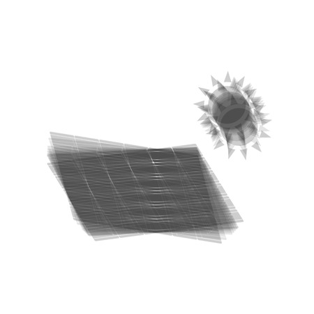Solar energy panel. Eco trend concept sign. Vector. Gray icon shaked at white background.のイラスト素材