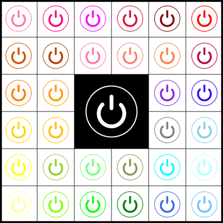 On Off switch sign. Vector. Felt-pen 33 colorful icons at white and black backgrounds. Colorfull.のイラスト素材