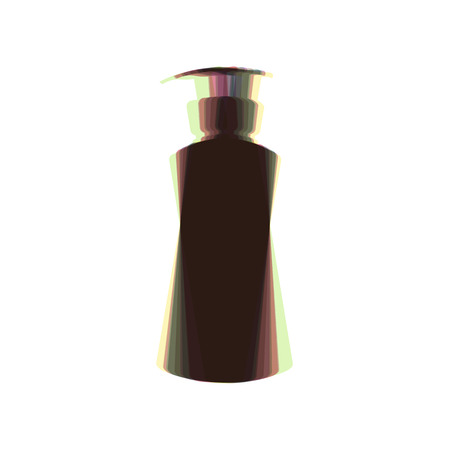 Gel, Foam Or Liquid Soap. Dispenser Pump Plastic Bottle silhouette. Vector. Colorful icon shaked with vertical axis at white background. Isolated.のイラスト素材