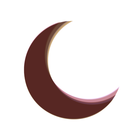 Moon sign illustration. Vector. Colorful icon shaked with vertical axis at white background. Isolated.のイラスト素材