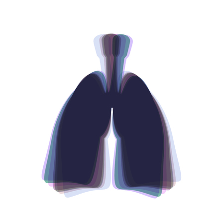 Human anatomy. Lungs sign. Vector. Colorful icon shaked with vertical axis at white background. Isolated.のイラスト素材