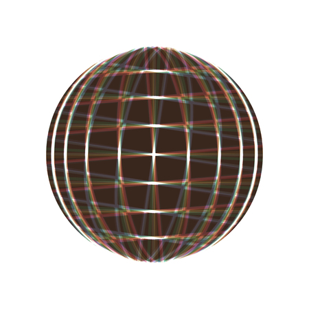 Earth Globe sign. Vector. Colorful icon shaked with vertical axis at white background. Isolated.のイラスト素材