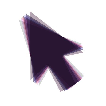 Arrow sign illustration. Vector. Colorful icon shaked with vertical axis at white background. Isolated.のイラスト素材