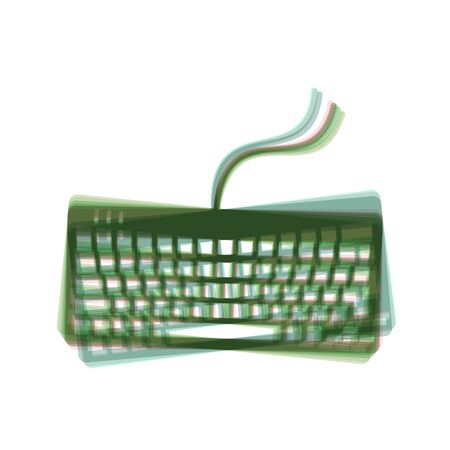 Keyboard simple sign. Vector. Colorful icon shaked with vertical axis at white background. Isolated.のイラスト素材