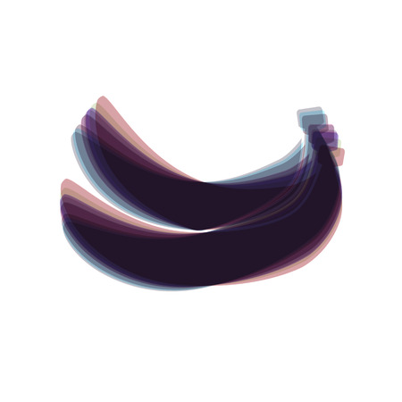 Banana simple sign. Vector. Colorful icon shaked with vertical axis at white background. Isolated.のイラスト素材