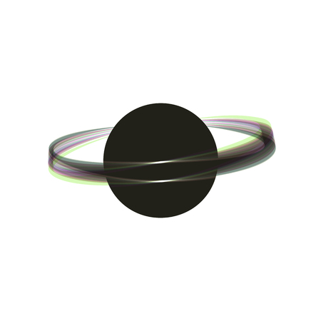 Planet in space sign. Vector. Colorful icon shaked with vertical axis at white background. Isolated.のイラスト素材