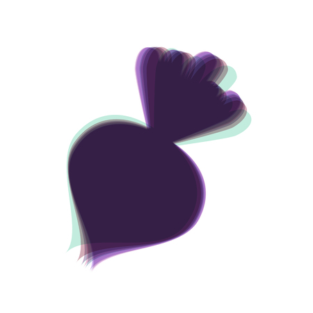 Beet simple sign. Vector. Colorful icon shaked with vertical axis at white background. Isolated.のイラスト素材