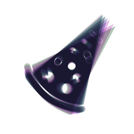 Pizza simple sign. Vector. Colorful icon shaked with vertical axis at white background. Isolated.のイラスト素材