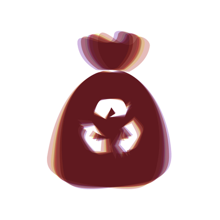 Trash bag icon. Vector. Colorful icon shaked with vertical axis at white background. Isolated.のイラスト素材