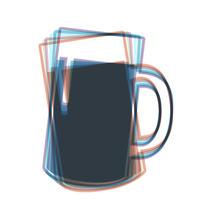 Beer glass sign. Vector. Colorful icon shaked with vertical axis at white background. Isolated.のイラスト素材